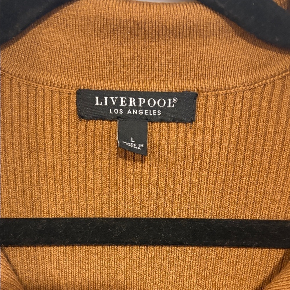 Liverpool Collared V-neck Ribbed Sweater - Picture 2 of 5